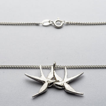 JRSW 04 Classic Small Twin Swallow Necklace