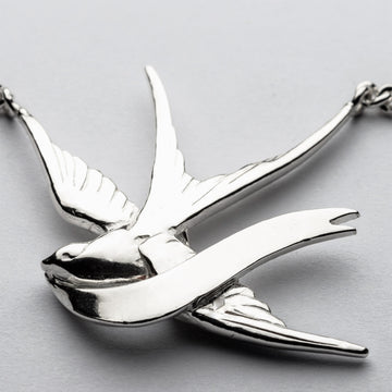 JRSW 02 Classic Large Swallow & Scroll Necklace
